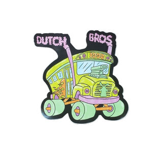 Dutch Bros School Bus with Flames Monster Truck Sticker (1) NEW